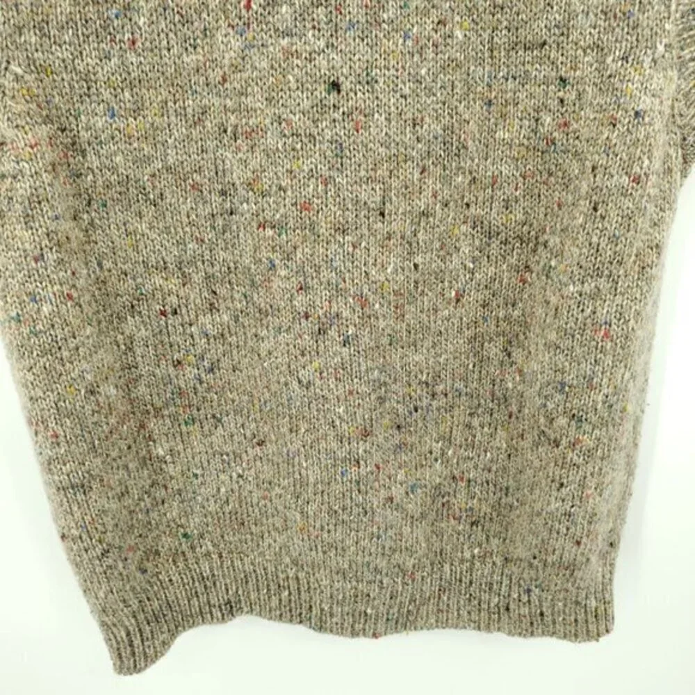 VTG Heather & Tweed Argyle Print V-Neck Sweater Vest L Tan/Brown